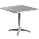 Aluminum |#| 31.5inch Square Aluminum Indoor-Outdoor Table Set with 4 Slat Back Chairs