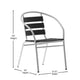 Black |#| Commercial Metal Indoor-Outdoor Stack Chair-Black Triple Slat Faux Teak Back