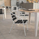 Black |#| Commercial Metal Indoor-Outdoor Stack Chair-Black Triple Slat Faux Teak Back