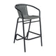 Gray |#| Commercial Indoor-Outdoor Rattan Restaurant Barstool Black Frame-Gray