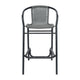 Gray |#| Commercial Indoor-Outdoor Rattan Restaurant Barstool Black Frame-Gray