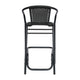 Black |#| Commercial Indoor-Outdoor Rattan Restaurant Barstool Black Frame-Black