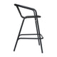 Black |#| Commercial Indoor-Outdoor Rattan Restaurant Barstool Black Frame-Black