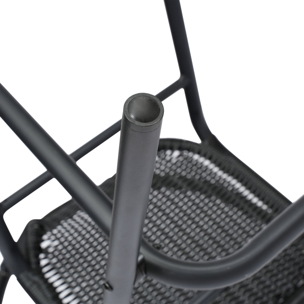 Black |#| Commercial Indoor-Outdoor Rattan Restaurant Barstool Black Frame-Black