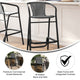 Gray |#| Commercial Indoor-Outdoor Rattan Restaurant Barstool Black Frame-Gray