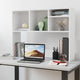 White |#| Space-Saving Desktop Bookshelf Storage Organizer with Assorted Cubbies in White