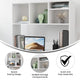 White |#| Space-Saving Desktop Bookshelf Storage Organizer with Assorted Cubbies in White