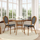 Indoor/Outdoor Commercial Bistro Set with Table and 2 Chairs in Blk/Wht
