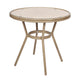 Natural & White Rattan/Light Natural Frame |#| Indoor/Outdoor Commercial Bistro Set with Table and Two Chairs in Nat/Wht