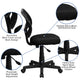 Black |#| Low Back Black Mesh Swivel Task Office Chair with Curved Square Back