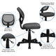 Gray |#| Low Back Gray Transparent Mesh Swivel Task Office Chair with Curved Square Back