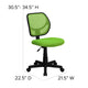 Green |#| Low Back Green Transparent Mesh Back Adjustable Height Swivel Task Office Chair