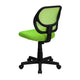 Green |#| Low Back Green Transparent Mesh Back Adjustable Height Swivel Task Office Chair