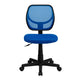 Blue |#| Low Back Blue Transparent Mesh Back Adjustable Height Swivel Task Office Chair