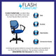 Blue |#| Low Back Blue Mesh Swivel Task Office Chair with Curved Square Back and Arms