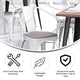 White/Gray |#| All-Weather Metal Stack Chair with Arms and Poly Resin Seat - White/Gray