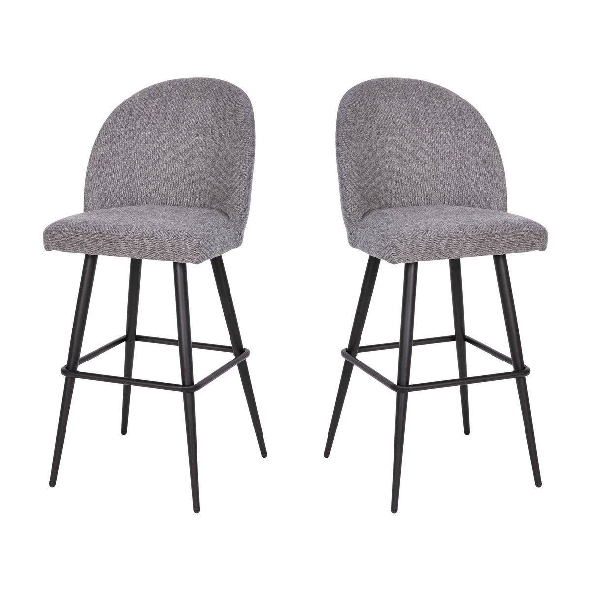 Gray Faux Linen |#| Commercial Grade 30inch Armless Barstool with Contoured Back in Gray Faux Linen