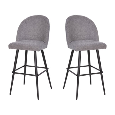 Lyla Commercial Grade Modern Armless Barstools with Contoured Backrest, Steel Frame and Integrated Footrest - Set of 2