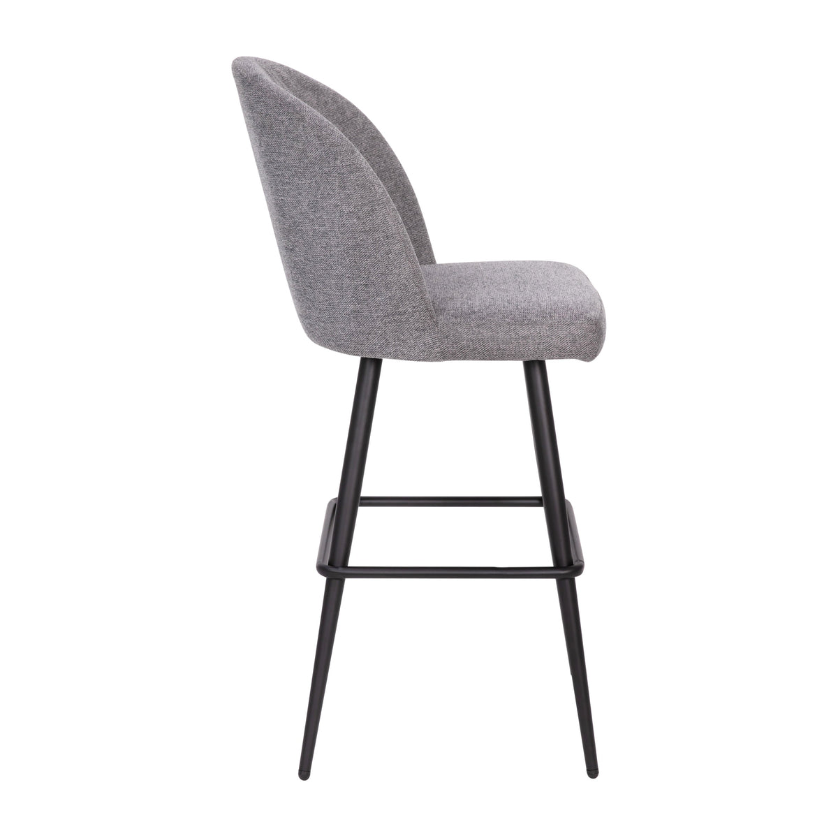 Gray Faux Linen |#| Commercial Grade 30inch Armless Barstool with Contoured Back in Gray Faux Linen