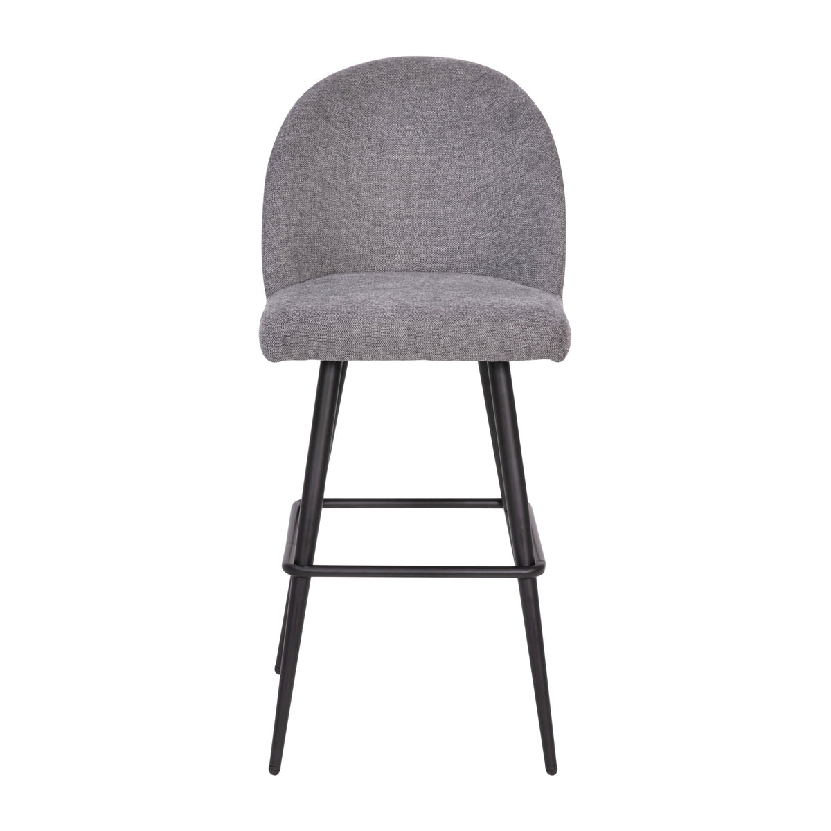 Gray Faux Linen |#| Commercial Grade 30inch Armless Barstool with Contoured Back in Gray Faux Linen