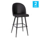 Black LeatherSoft |#| Commercial Grade 30inch Armless Barstool with Contoured Back in Black LeatherSoft