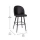 Black LeatherSoft |#| Commercial Grade 30inch Armless Barstool with Contoured Back in Black LeatherSoft