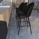 Black LeatherSoft |#| Commercial Grade 30inch Armless Barstool with Contoured Back in Black LeatherSoft