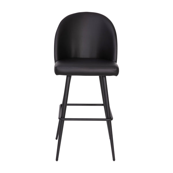 Black LeatherSoft |#| Commercial Grade 30inch Armless Barstool with Contoured Back in Black LeatherSoft