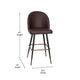 Brown LeatherSoft |#| Commercial Grade 30inch Armless Barstool with Contoured Back in Brown LeatherSoft