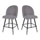 Gray Faux Linen |#| Commercial Grade 26inch Armless Stools with Contoured Backs in Gray Faux Linen