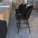 Black LeatherSoft |#| Commercial Grade 26inch Armless Stools with Contoured Backs in Black LeatherSoft