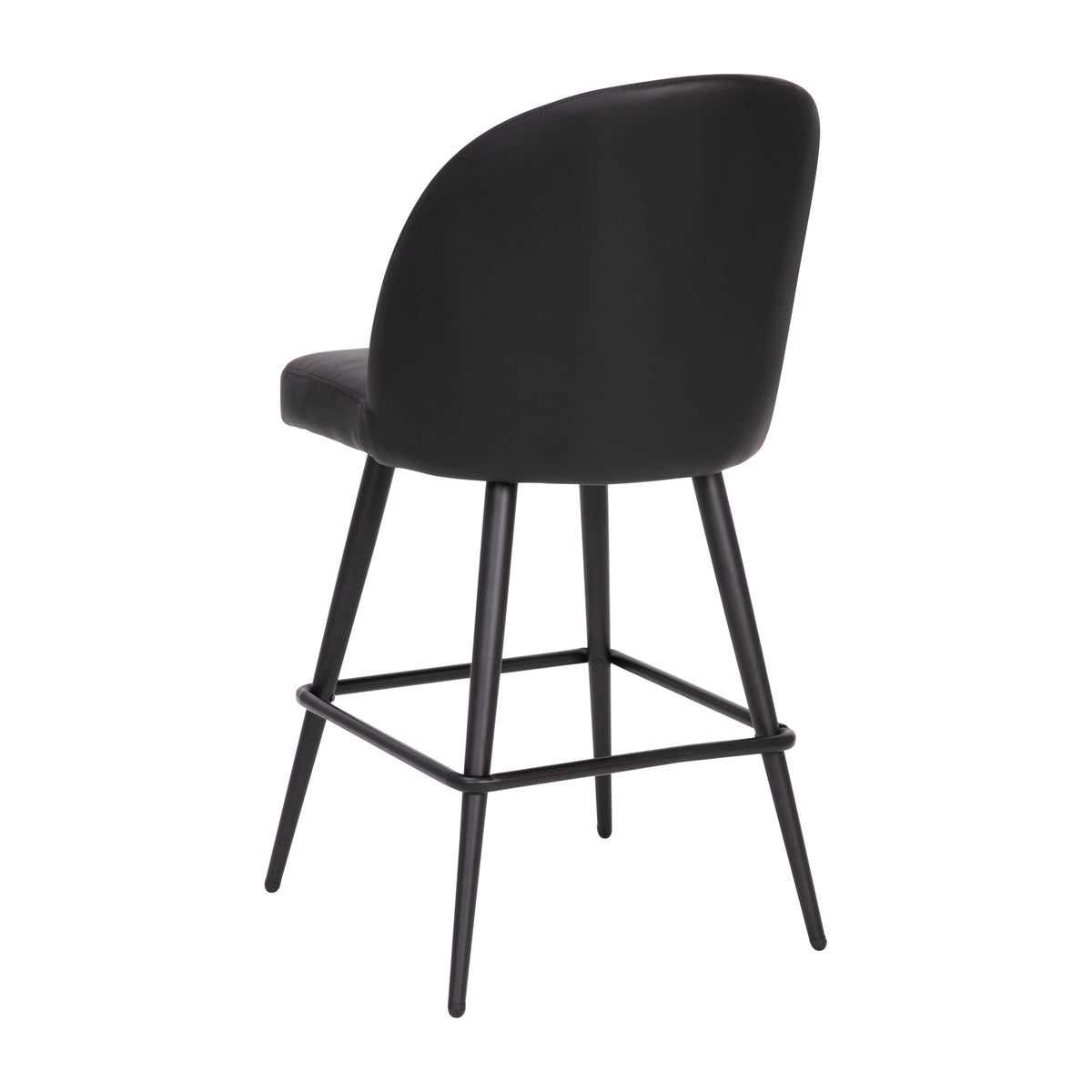 Black LeatherSoft |#| Commercial Grade 26inch Armless Stools with Contoured Backs in Black LeatherSoft