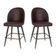 Brown LeatherSoft |#| Commercial Grade 26inch Armless Stools with Contoured Backs in Brown LeatherSoft