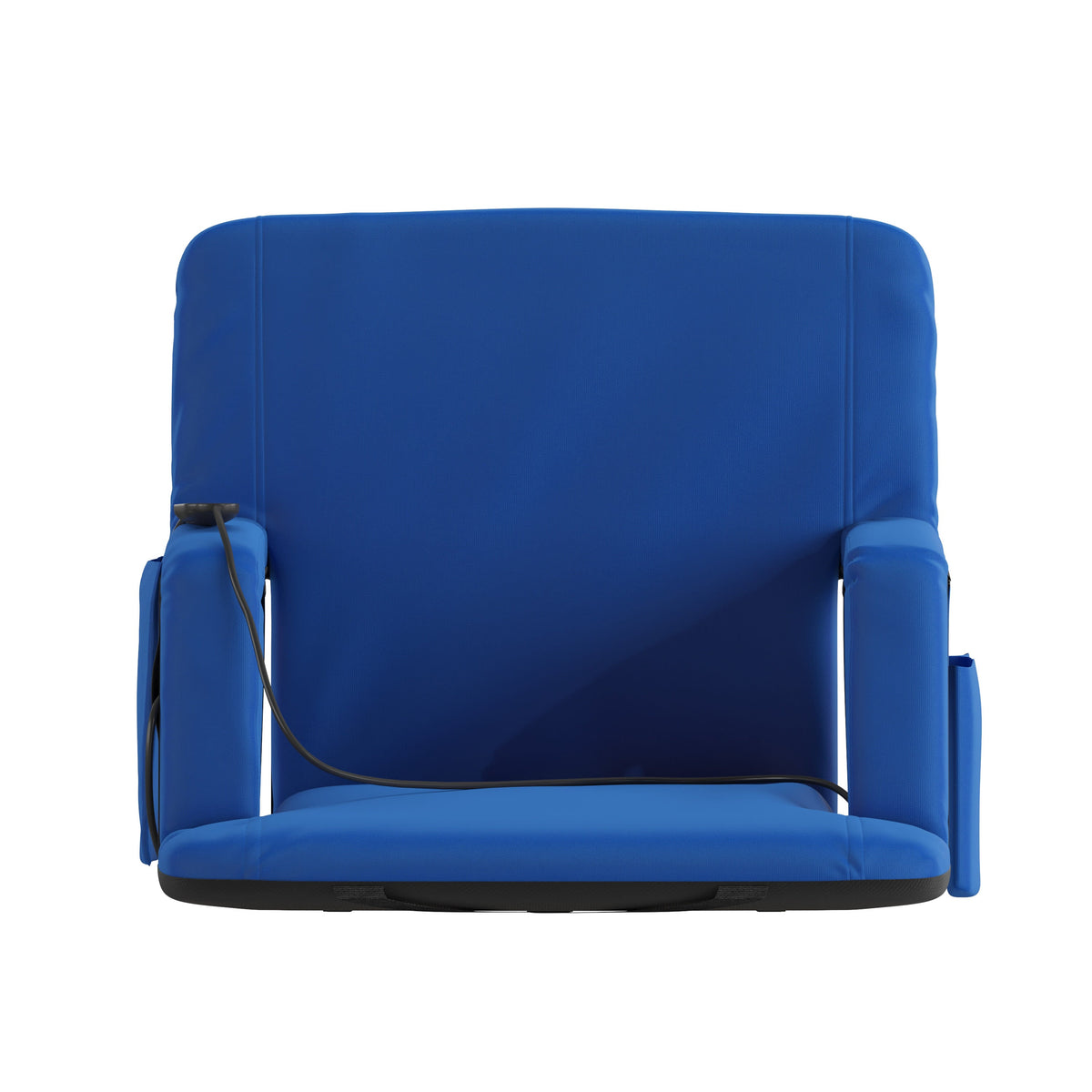 Blue |#| Foldable Reclining Stadium Chair with Backpack Straps and Heated Seat - Blue