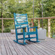 Blue |#| Classic Commercial Grade Outdoor All-Weather HDPE Rocking Chair in Blue