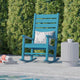 Blue |#| Classic Commercial Grade Outdoor All-Weather HDPE Rocking Chair in Blue