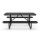 Black,6' |#| Commercial 6' Rectangular Expanded Mesh Metal Picnic Table with Anchors - Black