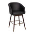 Margo Commercial Grade Mid-Back Modern Barstool with Beechwood Legs and Curved Back