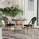 Black Textilene/Natural Frame |#| Indoor/Outdoor Commercial Bistro Set with Table and Two Chairs in Black