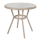 Black & White Textilene/Light Natural Frame |#| Indoor/Outdoor Commercial Bistro Set with Table and Two Chairs in Blk/Wht
