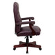 Burgundy LeatherSoft/Mahogany Frame |#| Martha Washington Burgundy LeatherSoft Executive Swivel Office Chair with Arms