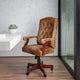 Bomber Brown Microfiber/Mahogany Frame |#| Bomber Brown Classic Executive Swivel Office Chair with Arms - Task Chair