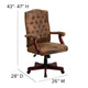 Bomber Brown Microfiber/Mahogany Frame |#| Bomber Brown Classic Executive Swivel Office Chair with Arms - Task Chair