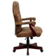 Bomber Brown Microfiber/Mahogany Frame |#| Bomber Brown Classic Executive Swivel Office Chair with Arms - Task Chair