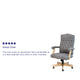 Gray Fabric/Driftwood Frame |#| Gray Fabric Classic Executive Swivel Office Chair with Driftwood Base-Task Chair