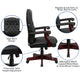 Black LeatherSoft/Mahogany Frame |#| Martha Washington Black LeatherSoft Executive Swivel Office Chair with Arms