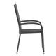 Gray |#| Indoor/Outdoor Stacking Steel Framed Gray Wicker Dining Armchairs - 2 Pack