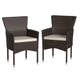 Espresso/Cream |#| Indoor/Outdoor Espresso Wicker Wrapped Steel Frame Patio Chairs & Cream Cushions