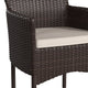 Espresso/Cream |#| Indoor/Outdoor Espresso Wicker Wrapped Steel Frame Patio Chairs & Cream Cushions