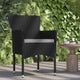 Black/Gray |#| Indoor/Outdoor Black Wicker Wrapped Steel Frame Patio Chairs & Cream Cushions
